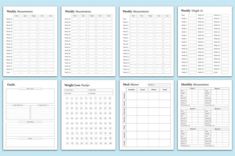 Weight Loss Planner - CraftNest - Digital Crafting and Art