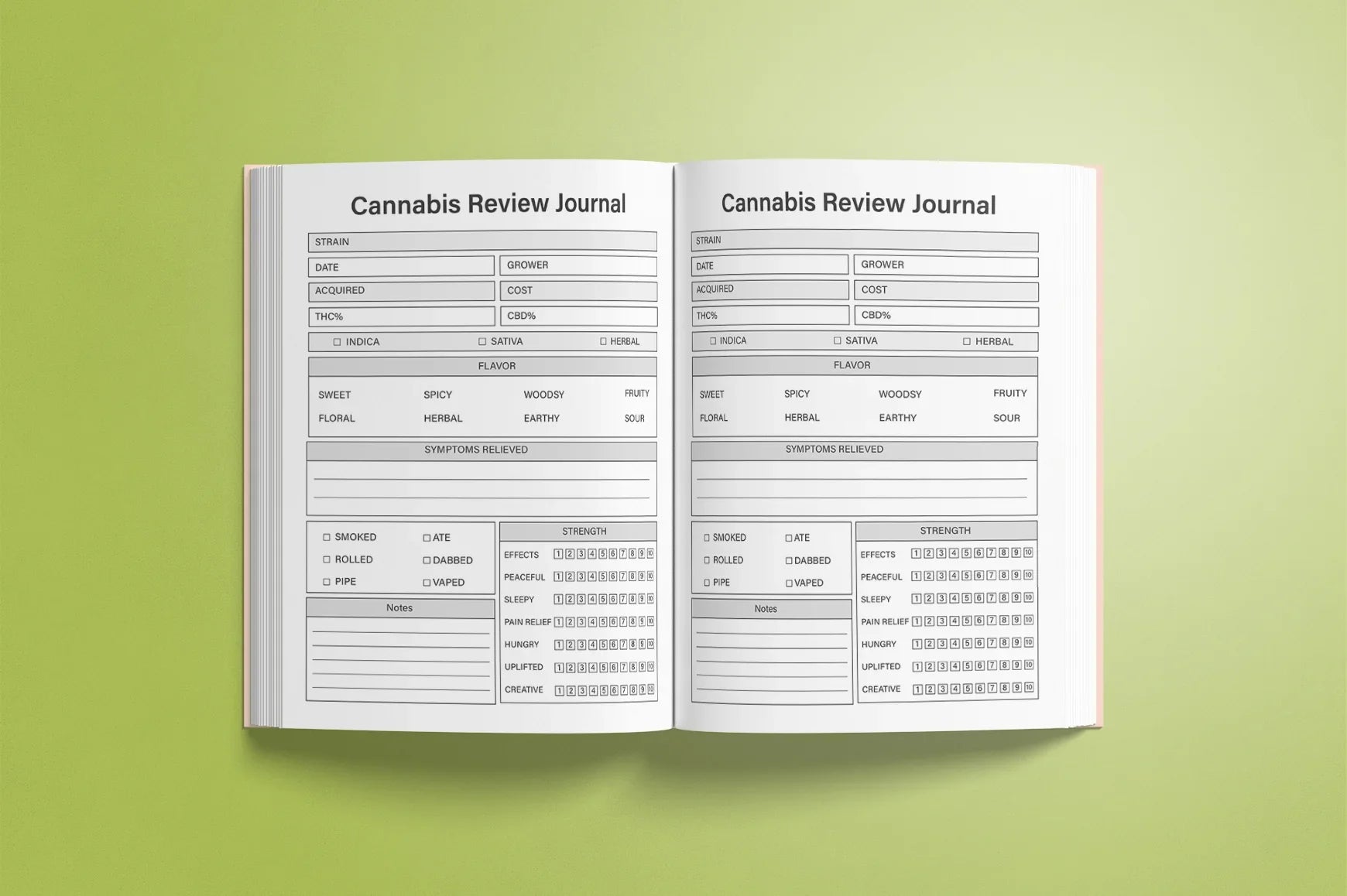 Cannabis Review Planner - CraftNest - Digital Crafting and Art