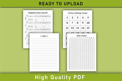 Diabetes Food & Blood Sugar Tracker Planner - CraftNest - Digital Crafting and Art