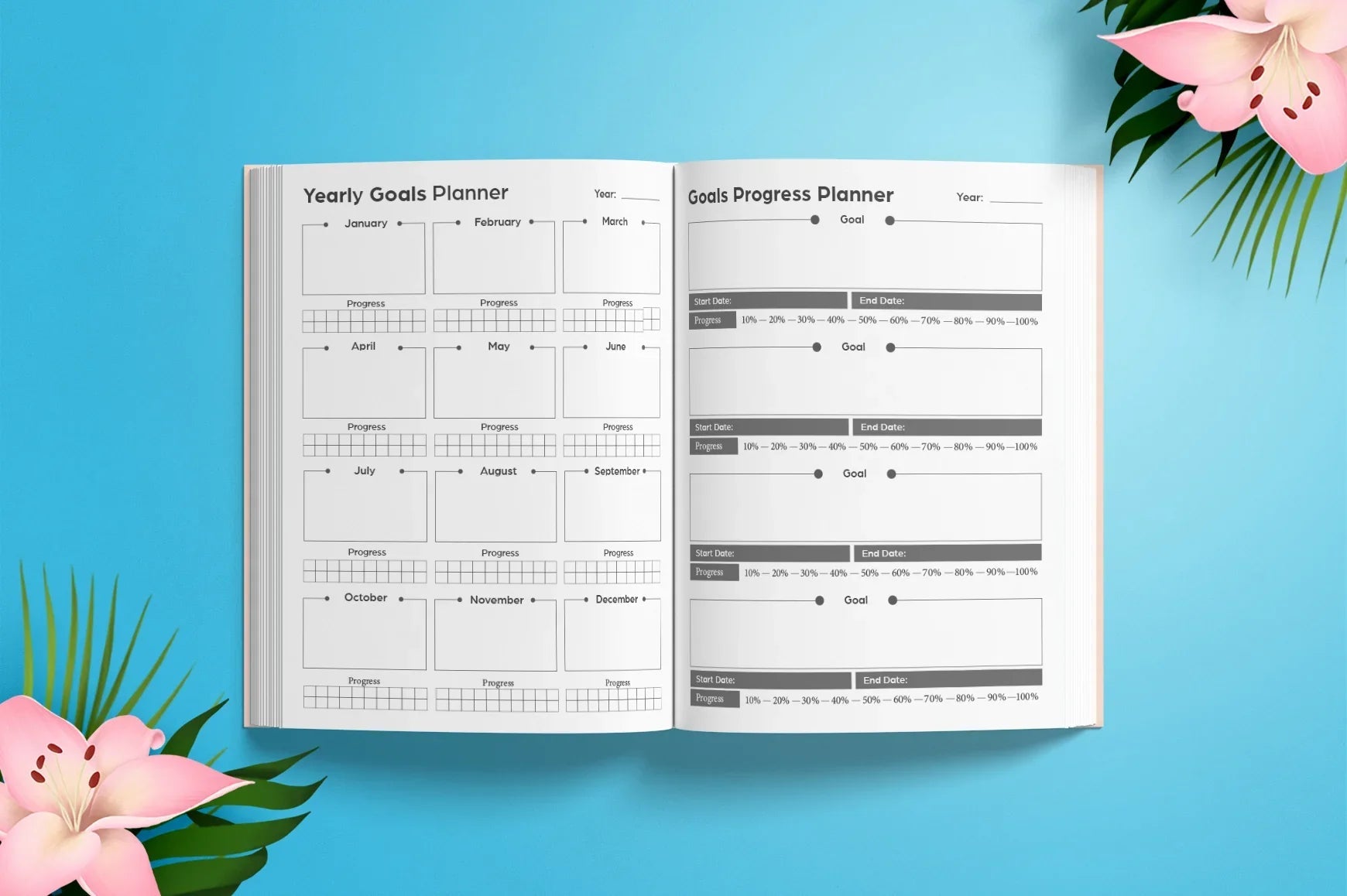 Yearly Goal Planner  Bundle - CraftNest - Digital Crafting and Art