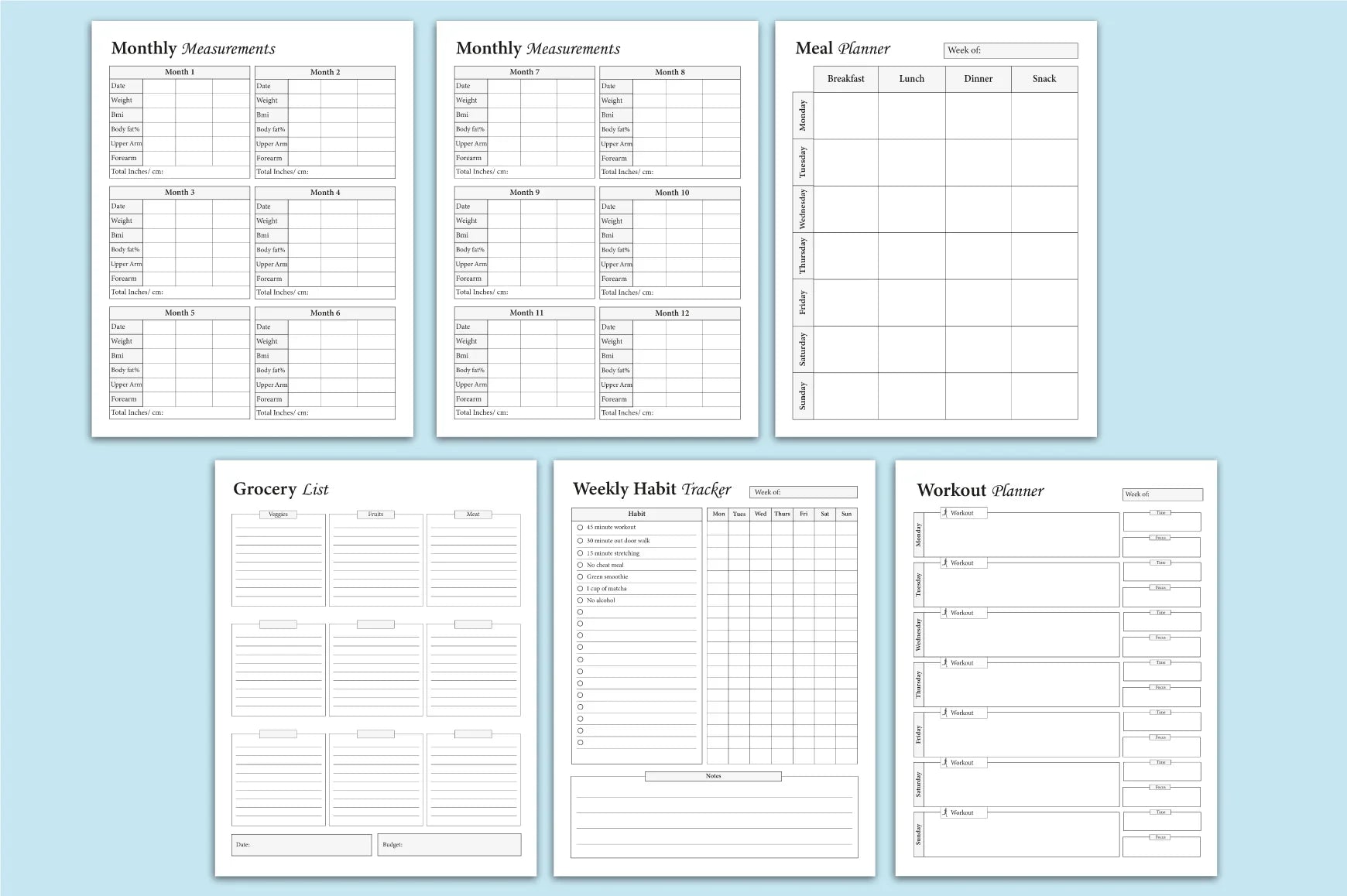 Weight Loss Planner - CraftNest - Digital Crafting and Art