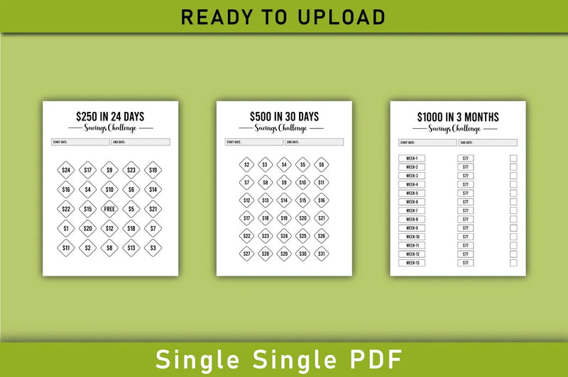 Money Saving Challenges Planner - CraftNest - Digital Crafting and Art