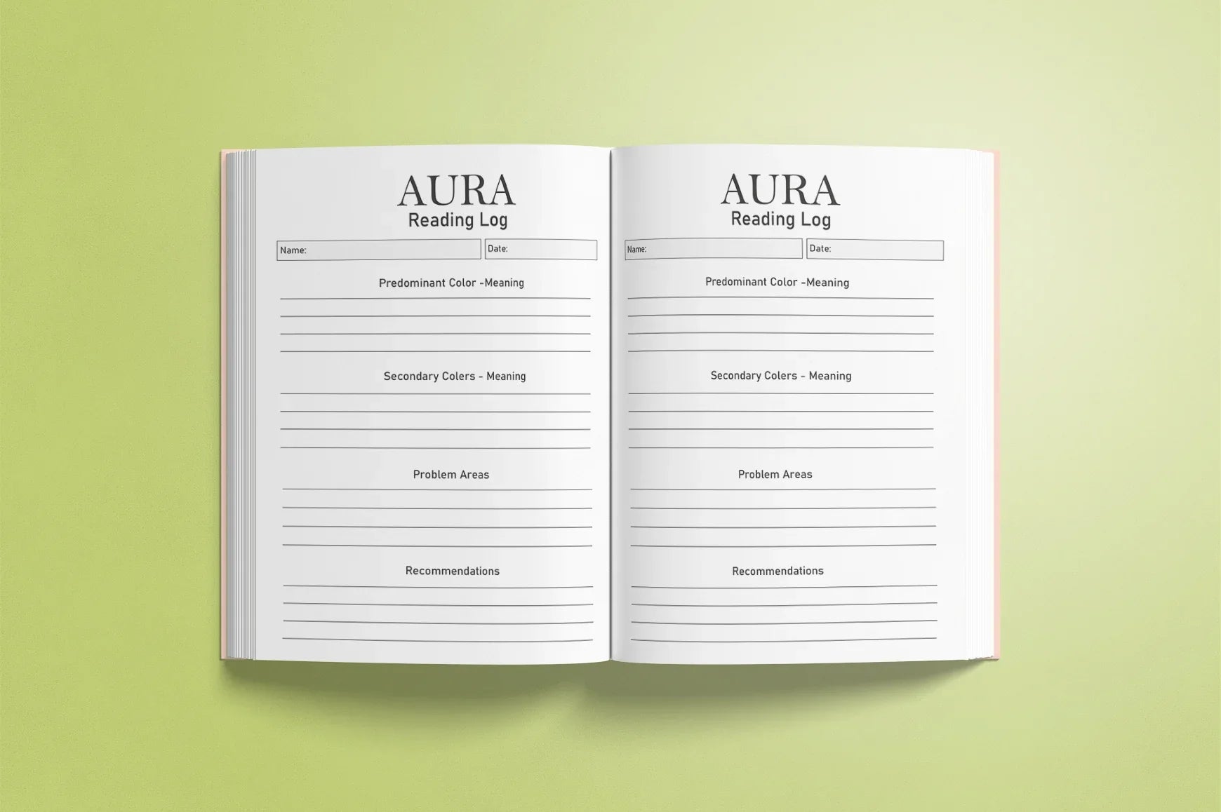 Aura Reading Logbook Planner - CraftNest - Digital Crafting and Art