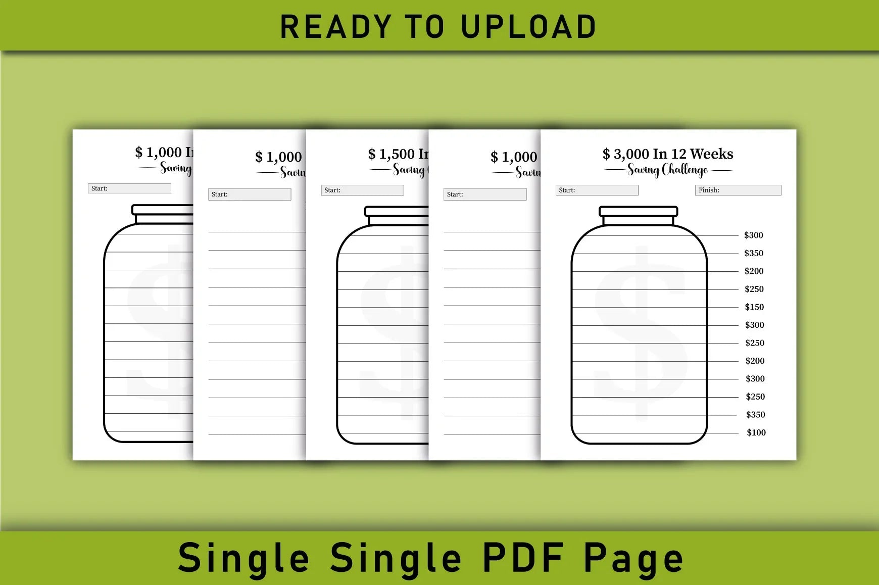 Weekly Savings Challenge Planner - Printable - CraftNest - Digital Crafting and Art