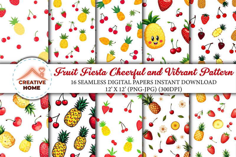 Fruit Fiesta Pattern Clipart Bundle - CraftNest - Digital Crafting and Art