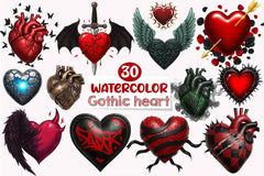 Gothic Heart Clipart Bundle - CraftNest - Digital Crafting and Art
