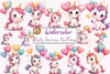 Baby Unicorn Heart Balloons Clipart Bundle