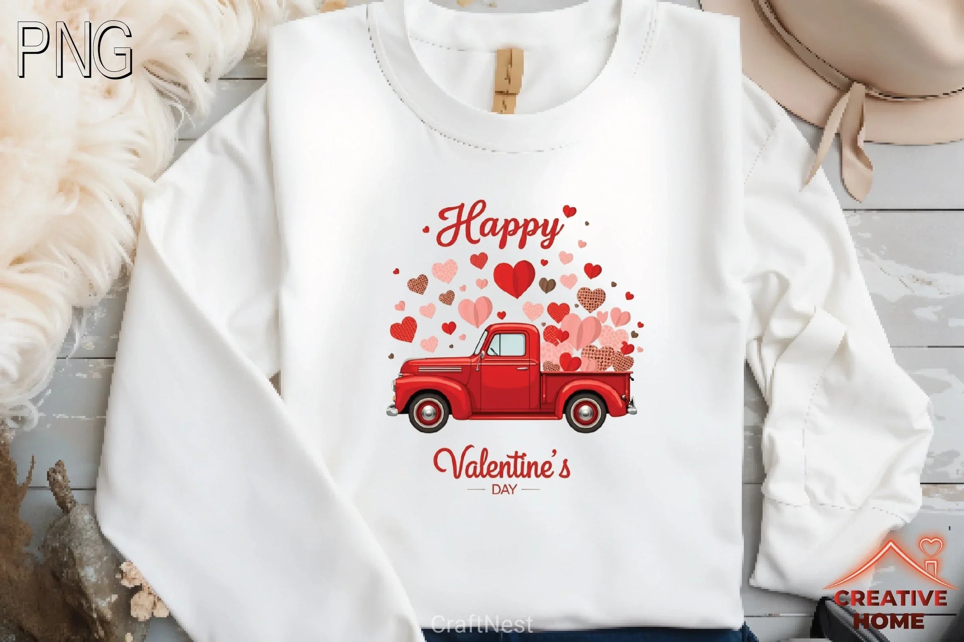 Valentine's Day Truck Hearts Clipart Bundle 5 - CraftNest - Digital Crafting and Art