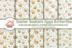 Easter Baskets & Butterflies Clipart Bundle - CraftNest - Digital Crafting and Art