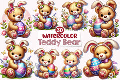 Easter Teddy Bear Clipart Bundle - CraftNest - Digital Crafting and Art