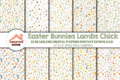 Easter Bunnies Lambs Chick Clipart Bundle - CraftNest - Digital Crafting and Art