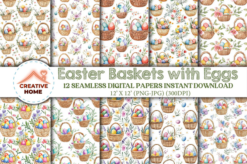 Easter Egg Basket Clipart Bundle 5 - CraftNest - Digital Crafting and Art