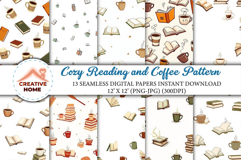 Cozy Reading & Coffee Clipart Bundle - CraftNest - Digital Crafting and Art