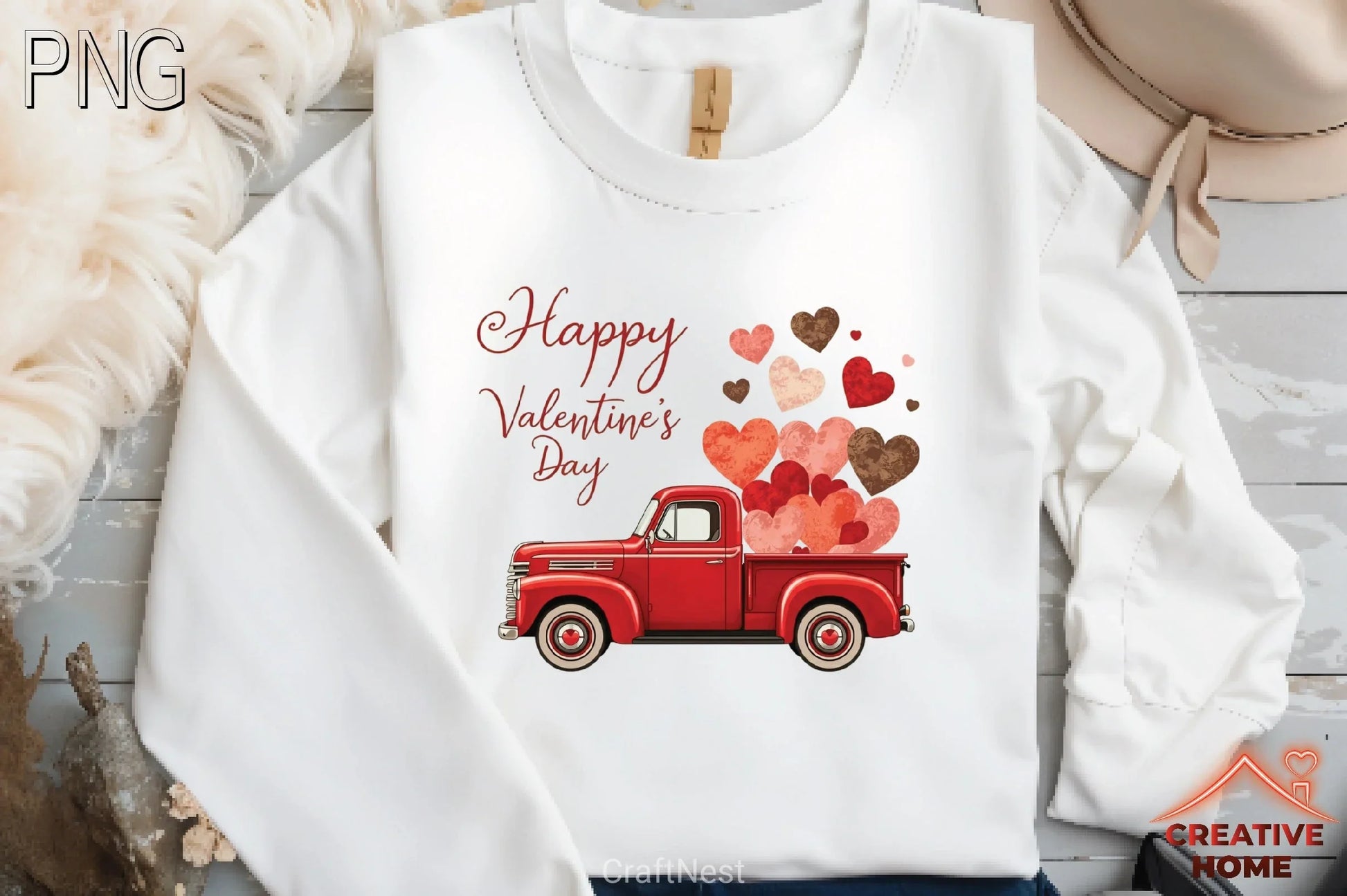 Valentine's Day Truck Hearts Clipart Bundle - CraftNest - Digital Crafting and Art