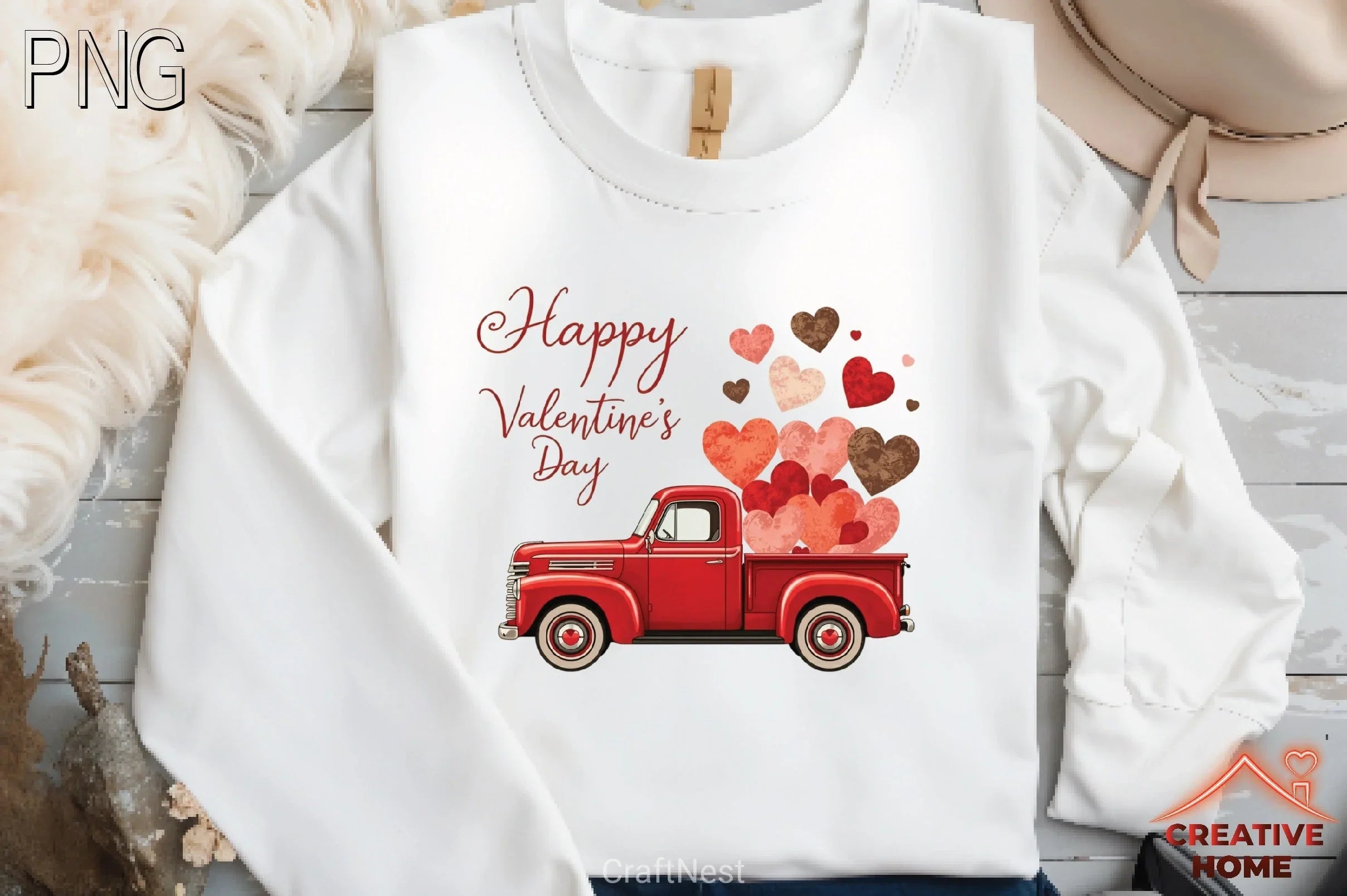 Valentine's Day Truck Hearts Clipart Bundle - CraftNest - Digital Crafting and Art