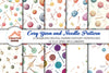 Cozy Yarn & Needle Pattern Clipart Bundle