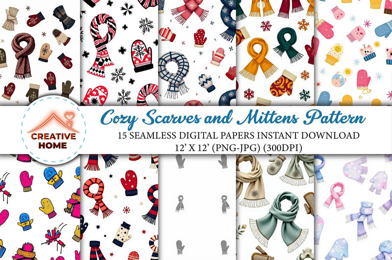Cozy Scarves & Mittens Clipart Bundle - CraftNest - Digital Crafting and Art