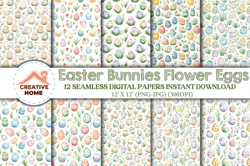 Easter Bunnies & Eggs Clipart Bundle 1 - CraftNest - Digital Crafting and Art