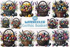 Gothic Easter Basket Clipart Bundle - CraftNest - Digital Crafting and Art