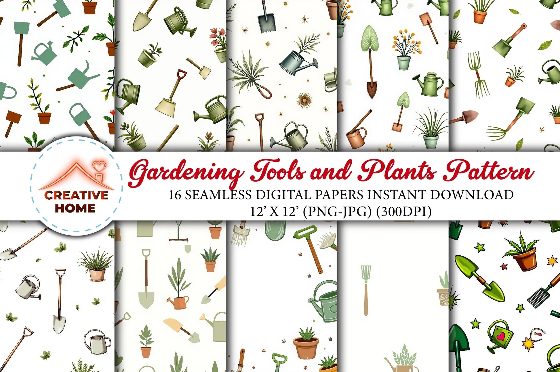 Gardening Tools & Plants Clipart Bundle - CraftNest - Digital Crafting and Art