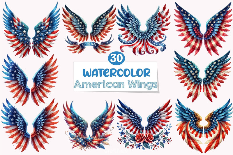 American Wings 4th of July Clipart Bundle - CraftNest - Digital Crafting and Art