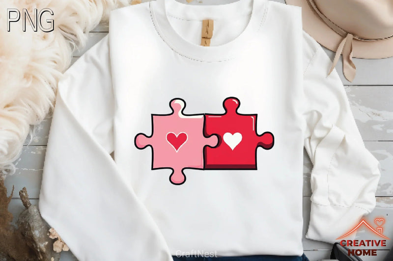 Heart Puzzle Valentine Clipart Bundle - CraftNest - Digital Crafting and Art