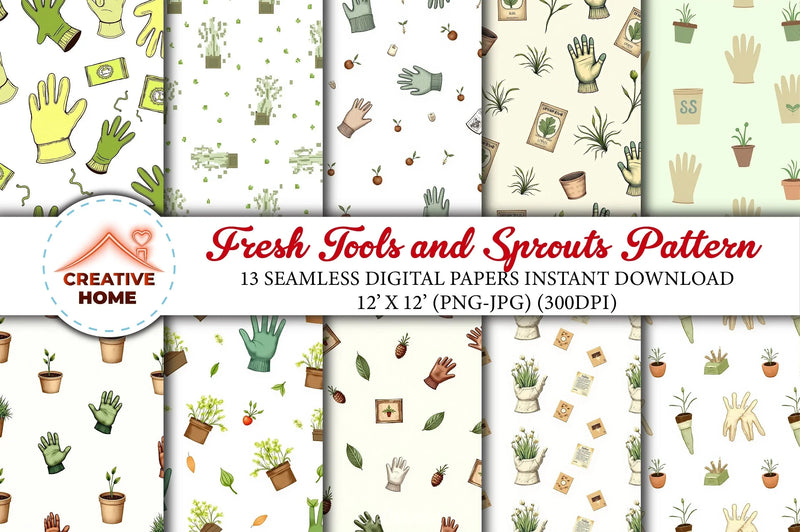 Fresh Tools & Sprouts Clipart Bundle - CraftNest - Digital Crafting and Art