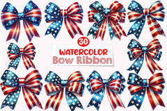 4th of July Bow Ribbon Clipart Bundle - CraftNest - Digital Crafting and Art