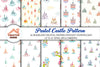Pastel Castle Pattern Clipart Bundle