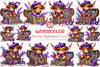 Mardi Gras Pirate Highland Cow Clipart Bundle