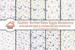 Easter Butterflies Eggs Blossoms Clipart Bundle - CraftNest - Digital Crafting and Art