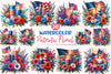 Patriotic Floral Clipart Bundle