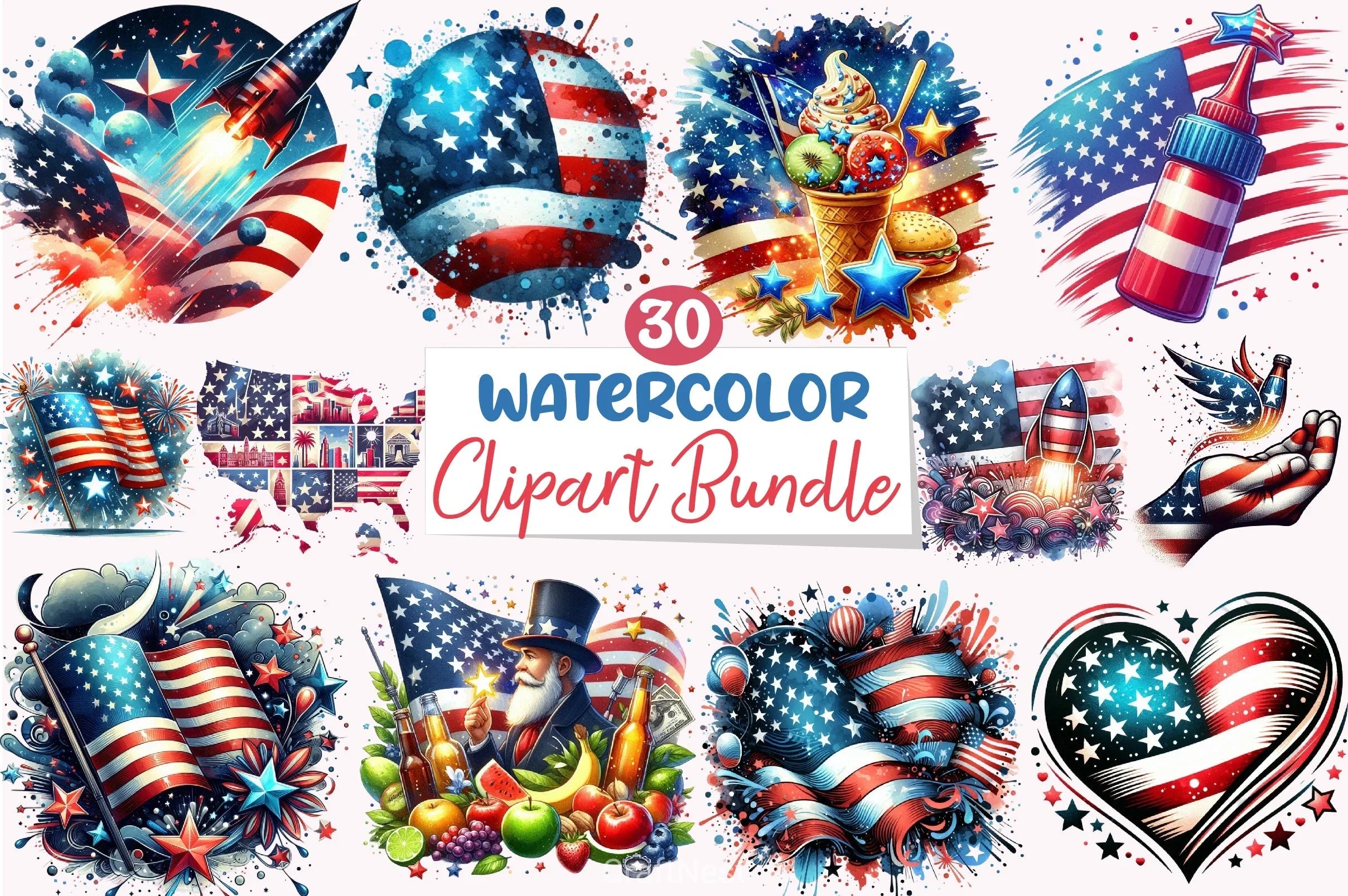 4th of July Clipart Bundle 14 - CraftNest - Digital Crafting and Art
