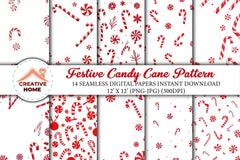 Festive Candy Cane Clipart Bundle - CraftNest - Digital Crafting and Art