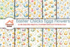 Easter Chicks Eggs Flowers Clipart Bundle