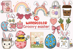 Groovy Easter Bookish Clipart Bundle - CraftNest - Digital Crafting and Art