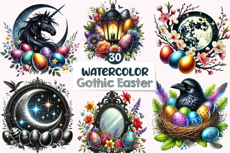 Gothic Easter Clipart Bundle - CraftNest - Digital Crafting and Art