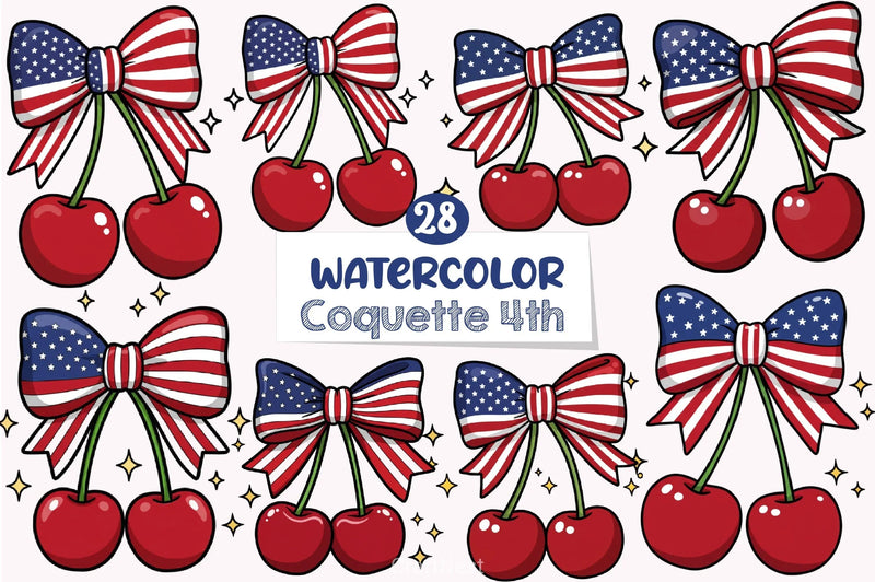 Coquette July 4th Clipart Bundle - CraftNest - Digital Crafting and Art
