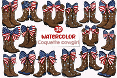 Coquette Cowgirl 4th July Clipart Bundle - CraftNest - Digital Crafting and Art