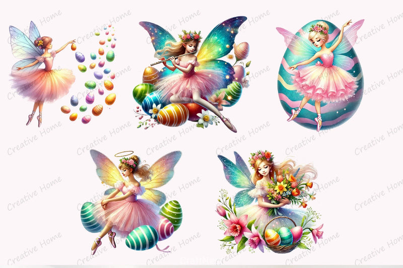 Easter Ballerina Fairy Clipart Bundle - CraftNest - Digital Crafting and Art