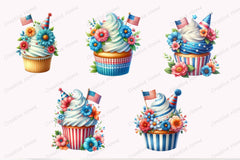 4th of July Cupcake Clipart Bundle - CraftNest - Digital Crafting and Art
