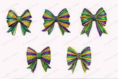 Mardi Gras Coquette Bow Clipart Bundle 6 - CraftNest - Digital Crafting and Art