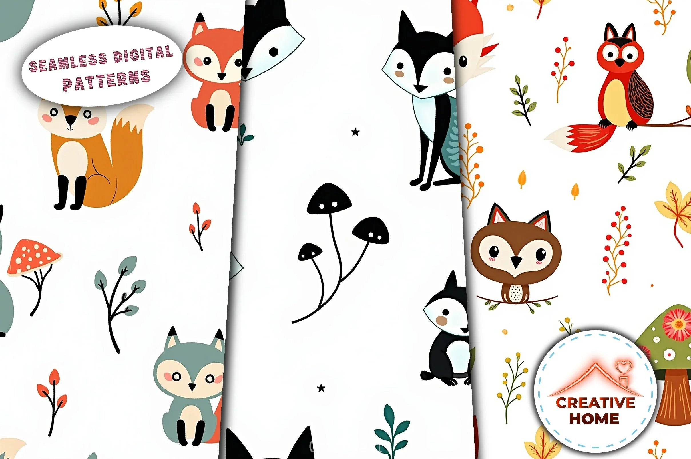 Hand Drawn Animal Pattern Clipart Bundle - CraftNest - Digital Crafting and Art