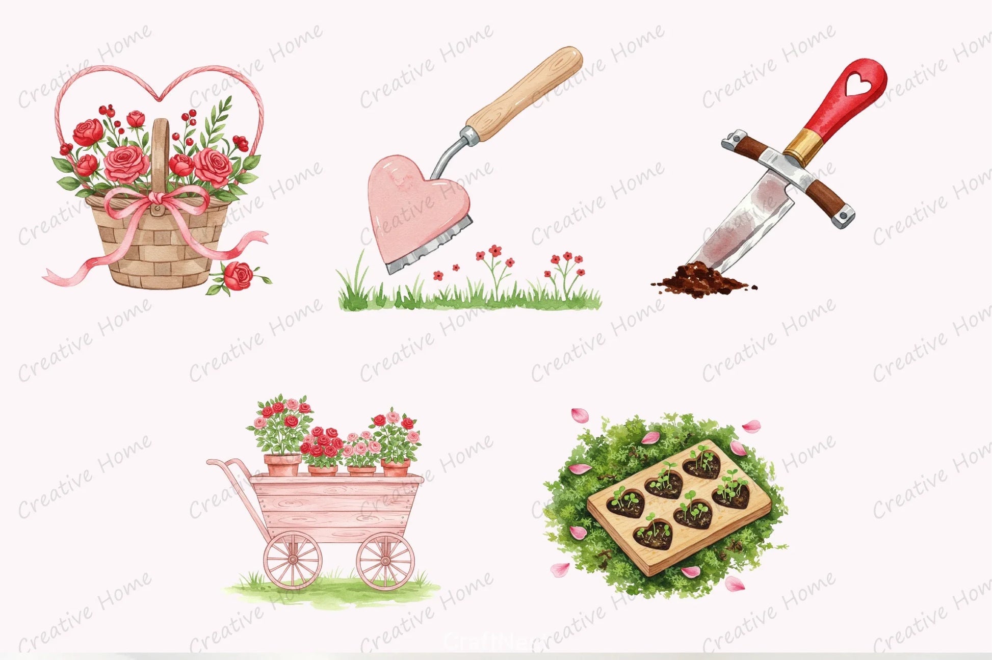 Valentine Garden Tools Clipart Bundle - CraftNest - Digital Crafting and Art