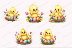 Easter Chick Nest Clipart Bundle - CraftNest - Digital Crafting and Art