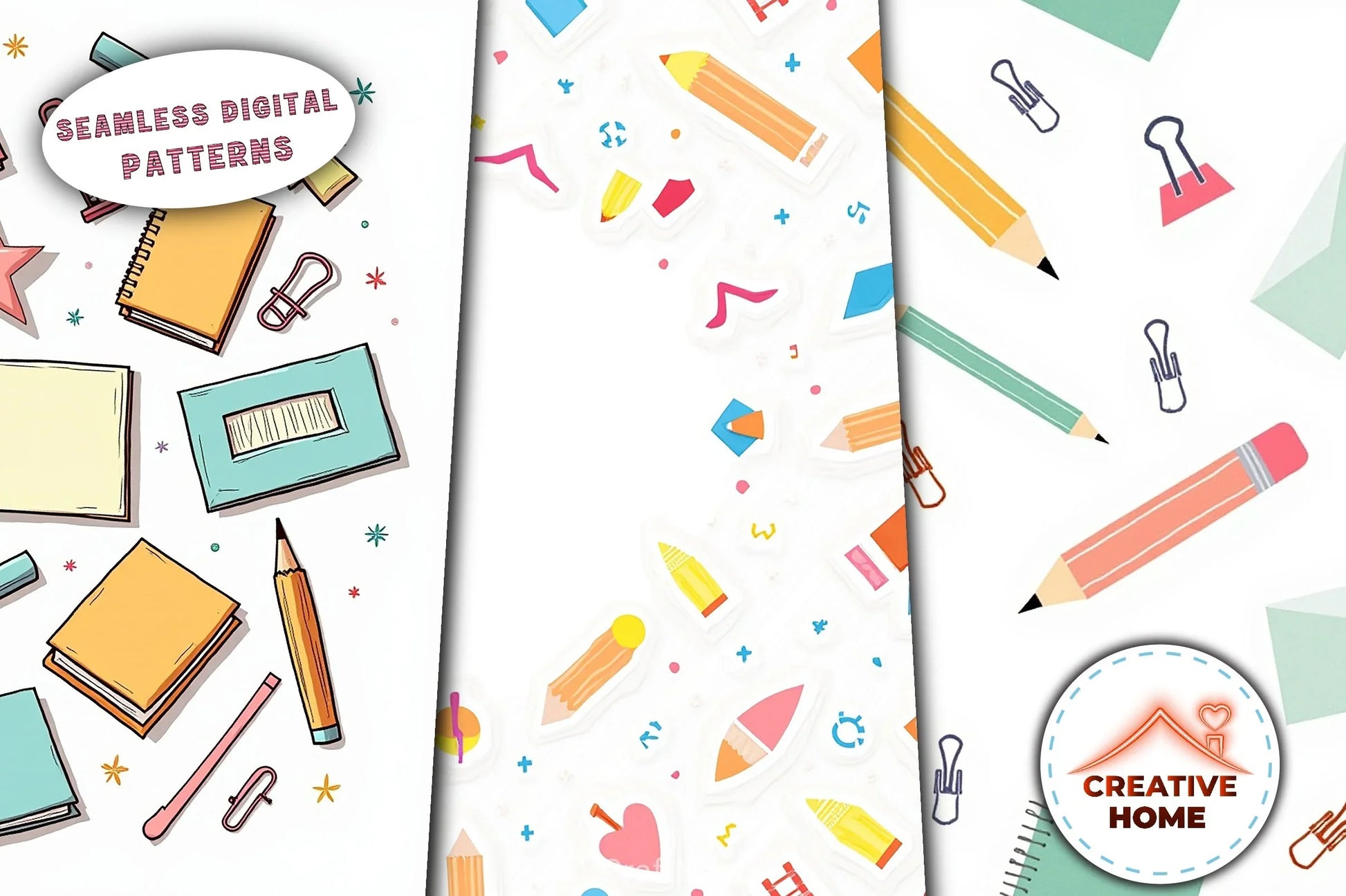 Minimalist Stationery Pattern Bundle - CraftNest - Digital Crafting and Art