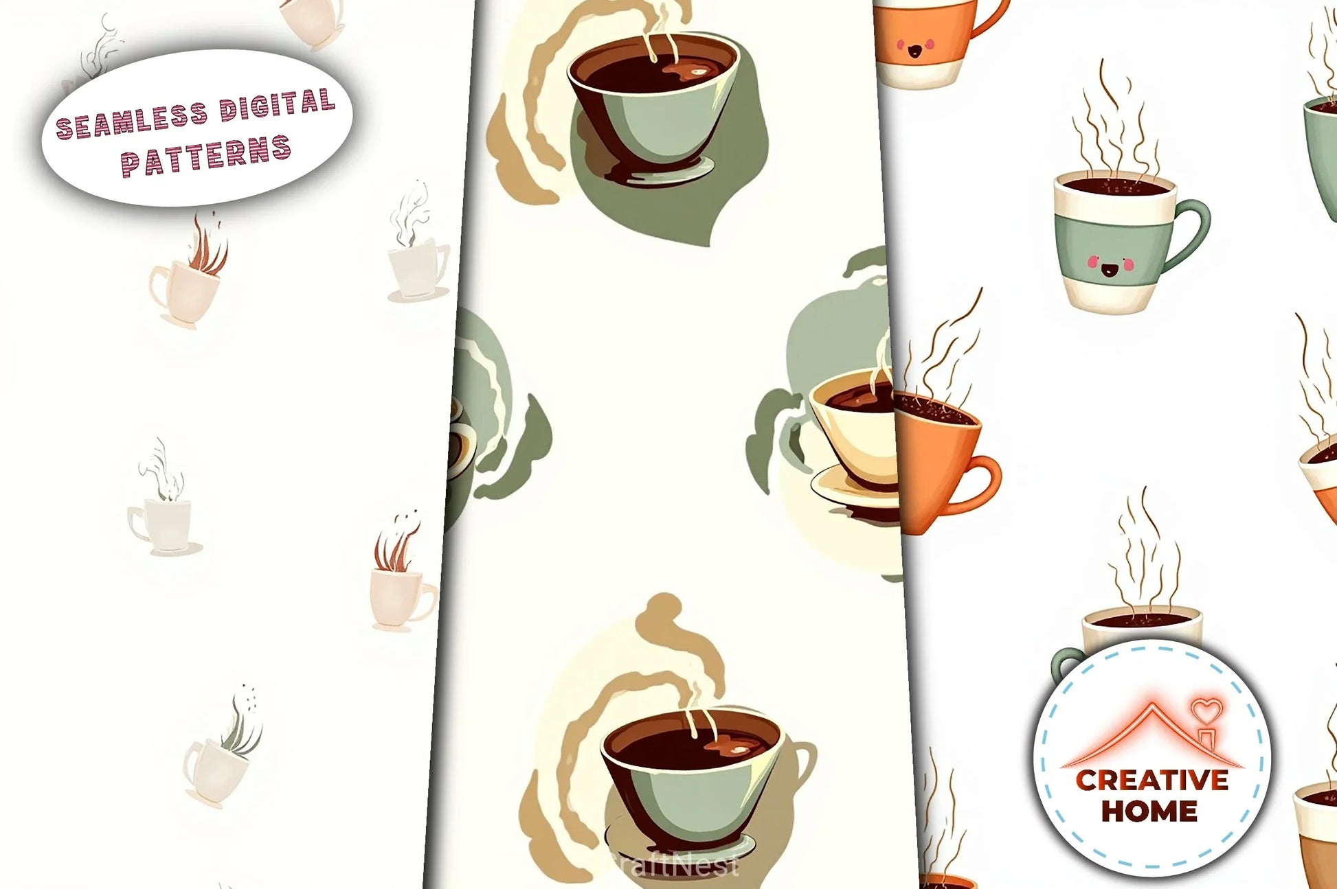 Coffee Cup Swirls Clipart Bundle - CraftNest - Digital Crafting and Art