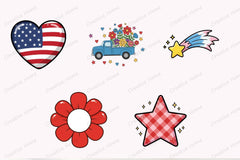 Groovy 4th of July Clipart Bundle - CraftNest - Digital Crafting and Art
