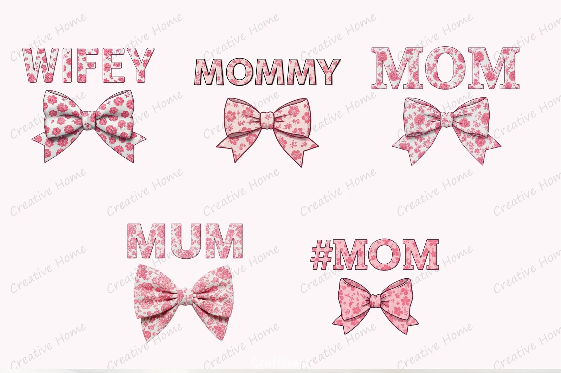 Pink Chinoiserie Clipart Bundle - CraftNest - Digital Crafting and Art