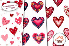 Colorful Love Pattern Clipart Bundle - CraftNest - Digital Crafting and Art